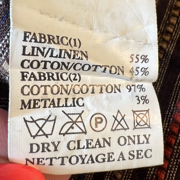 Armand Ventilo Striped Boho Maxi Linen Blend Full Skirt FR 40/  US 8 - Picture 6 of 7